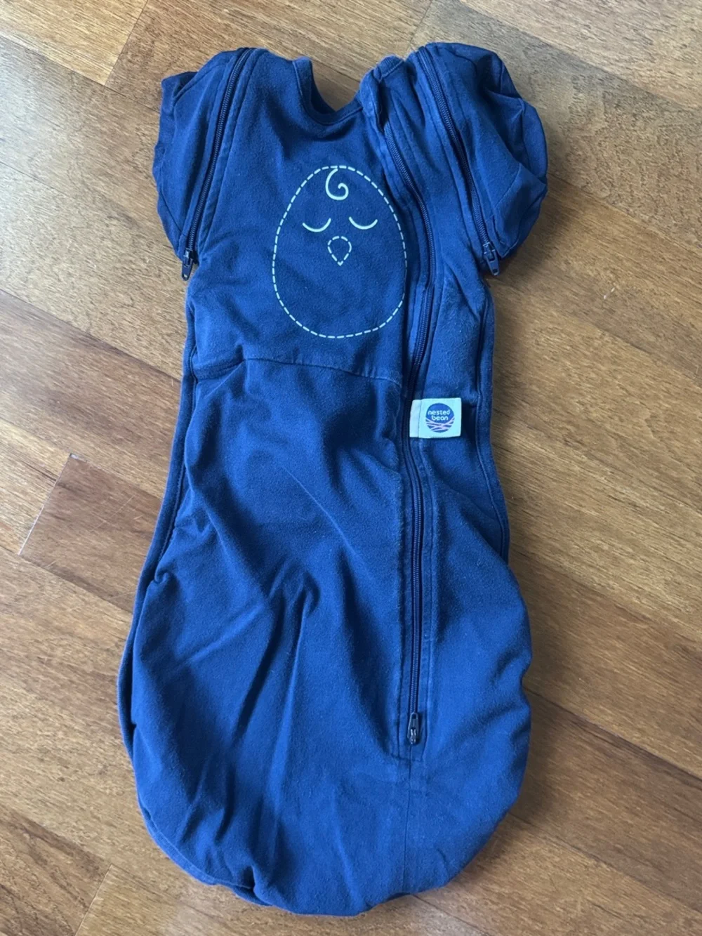 Nested Bean zen one Navy Sleep sack with removable closed sleeves